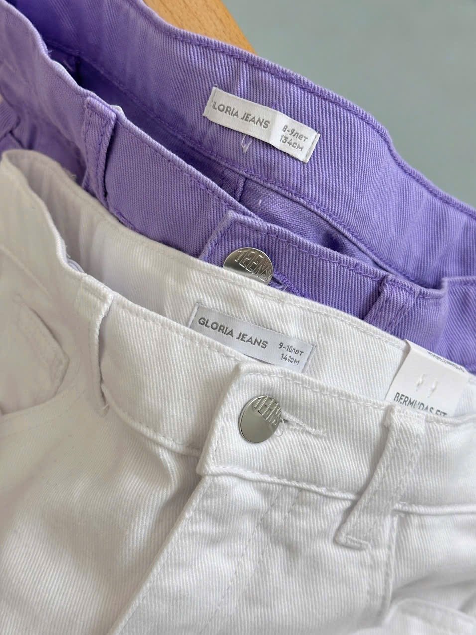 Quần jean rách GGJJ dư xịn 2 màu trắng/tím bé gái size 8-14y