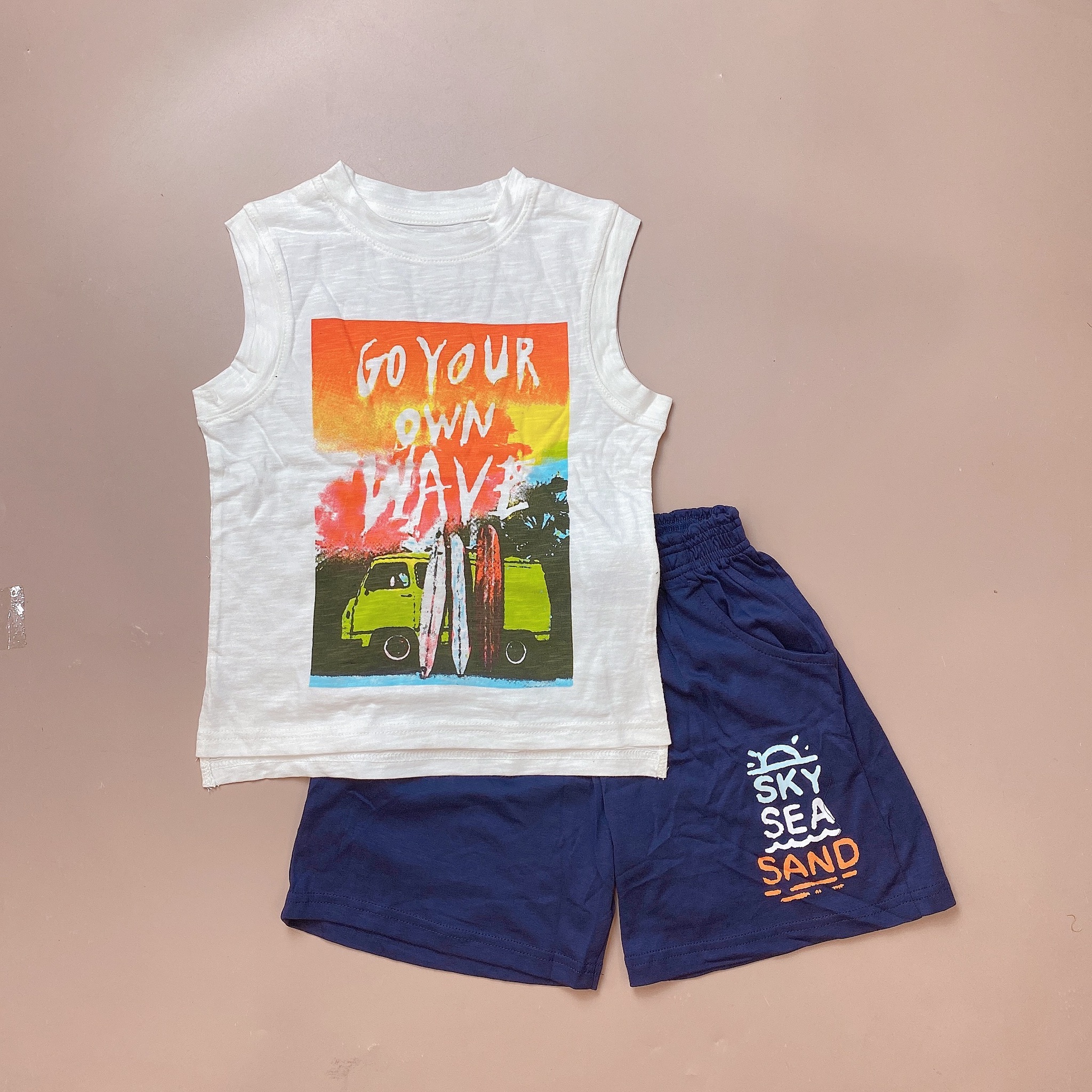 Bộ sát nách vai rơi Ru Design nhiều hình size XS - XL ( 5 - 14y )
