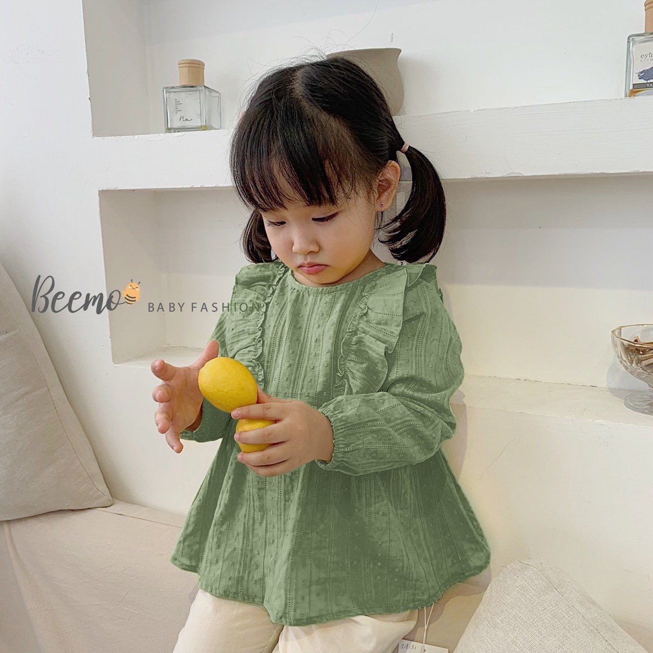 Áo sơ mi thô hạt gạo Beemo bèo vai ngực 3 màu