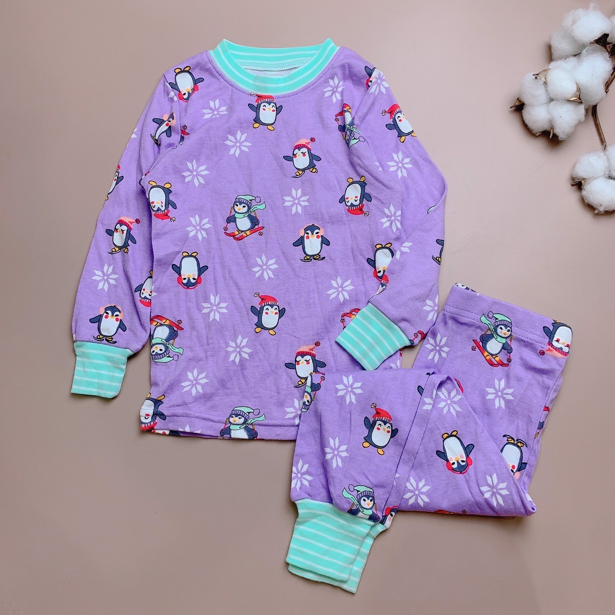 Bộ cotton Kirkland màu tím cánh cụt nhỏ