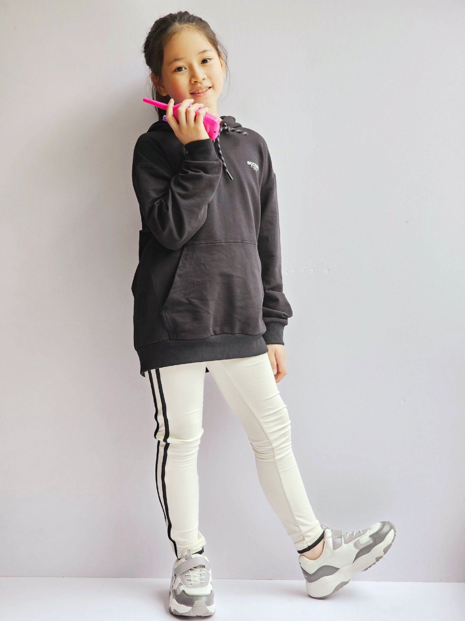 Áo nỉ da cá hoodie Bee Mon 3 màu in chữ ngực size 120 - 160