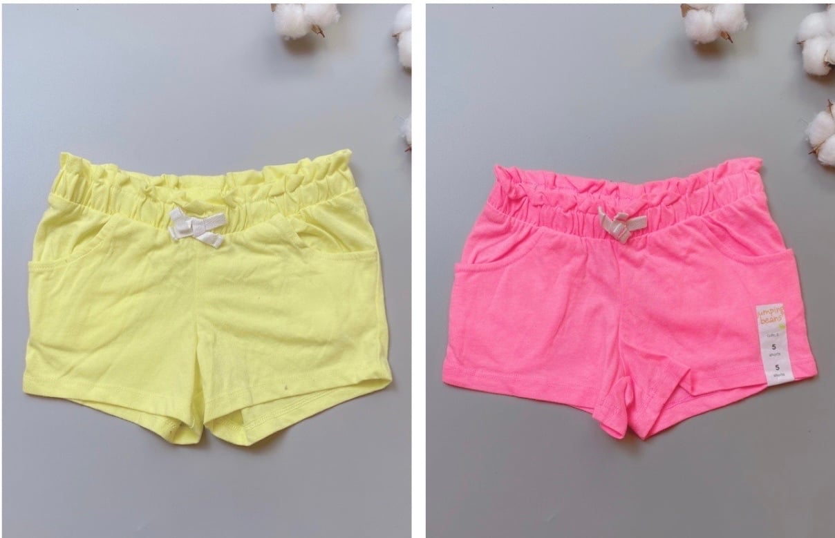[30%] Quần đùi cotton Jumping Beans chun bụng hồng / vàng
