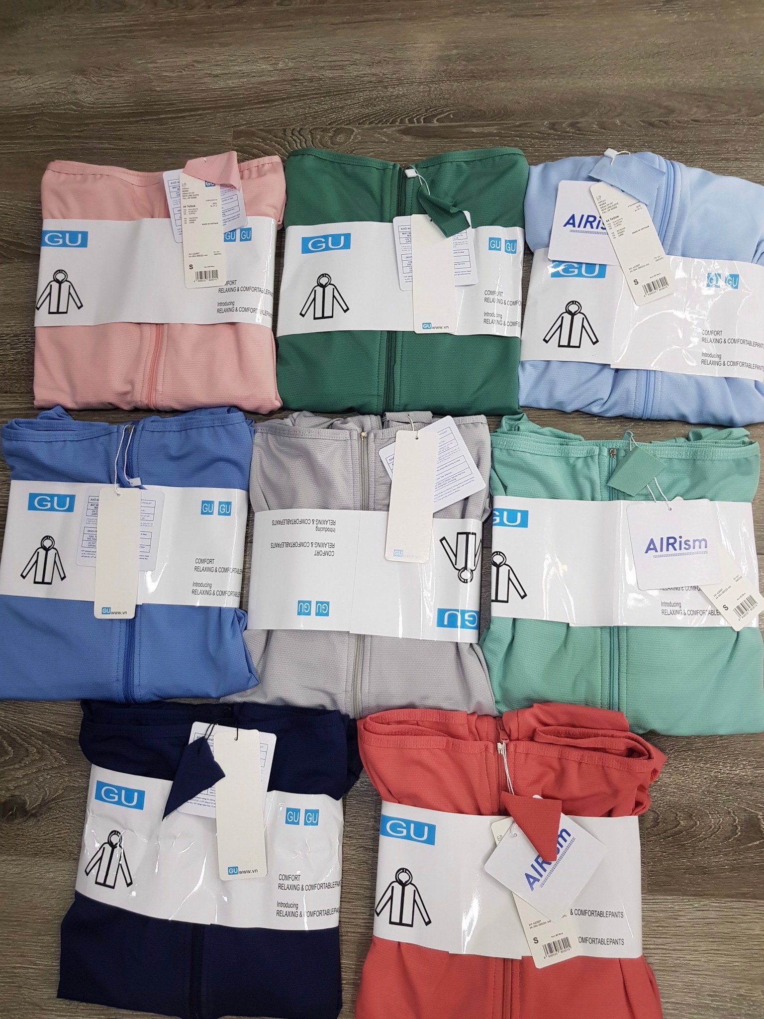 Áo chống nắng GU 1 lớp BTBG 8 màu
