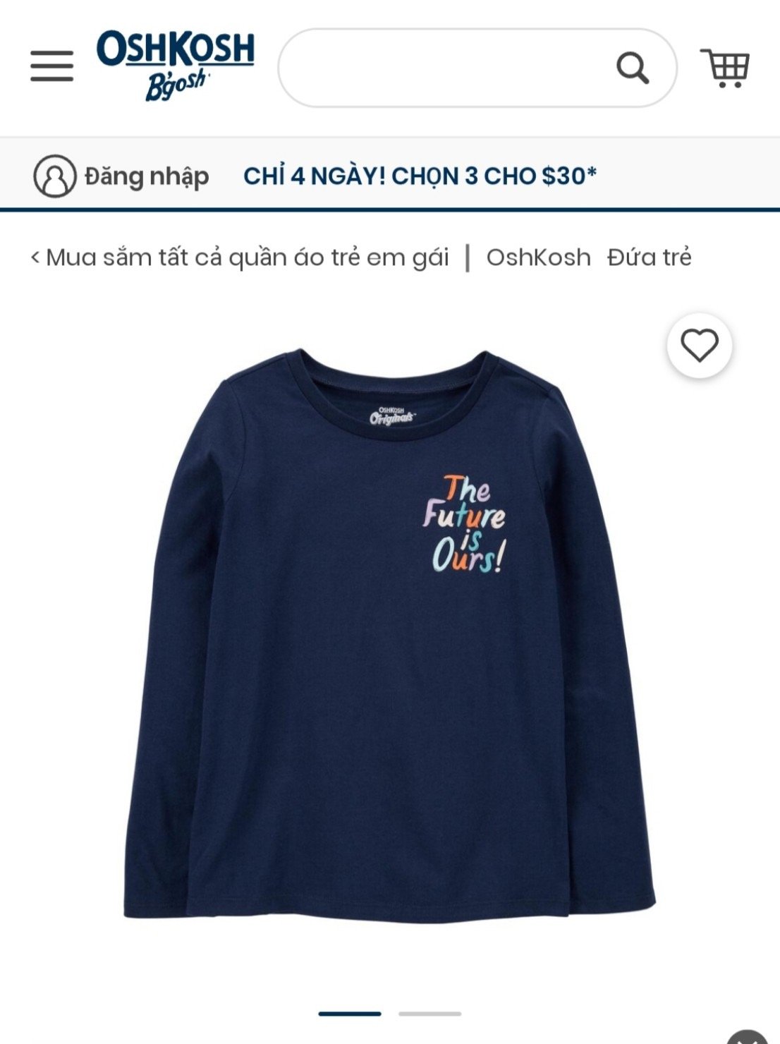 Áo cotton CTs, Osh nhiều màu BG size 1-14y