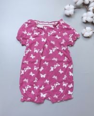 [30%] Body đùi cotton Gymboree hồng hình bướm trắng