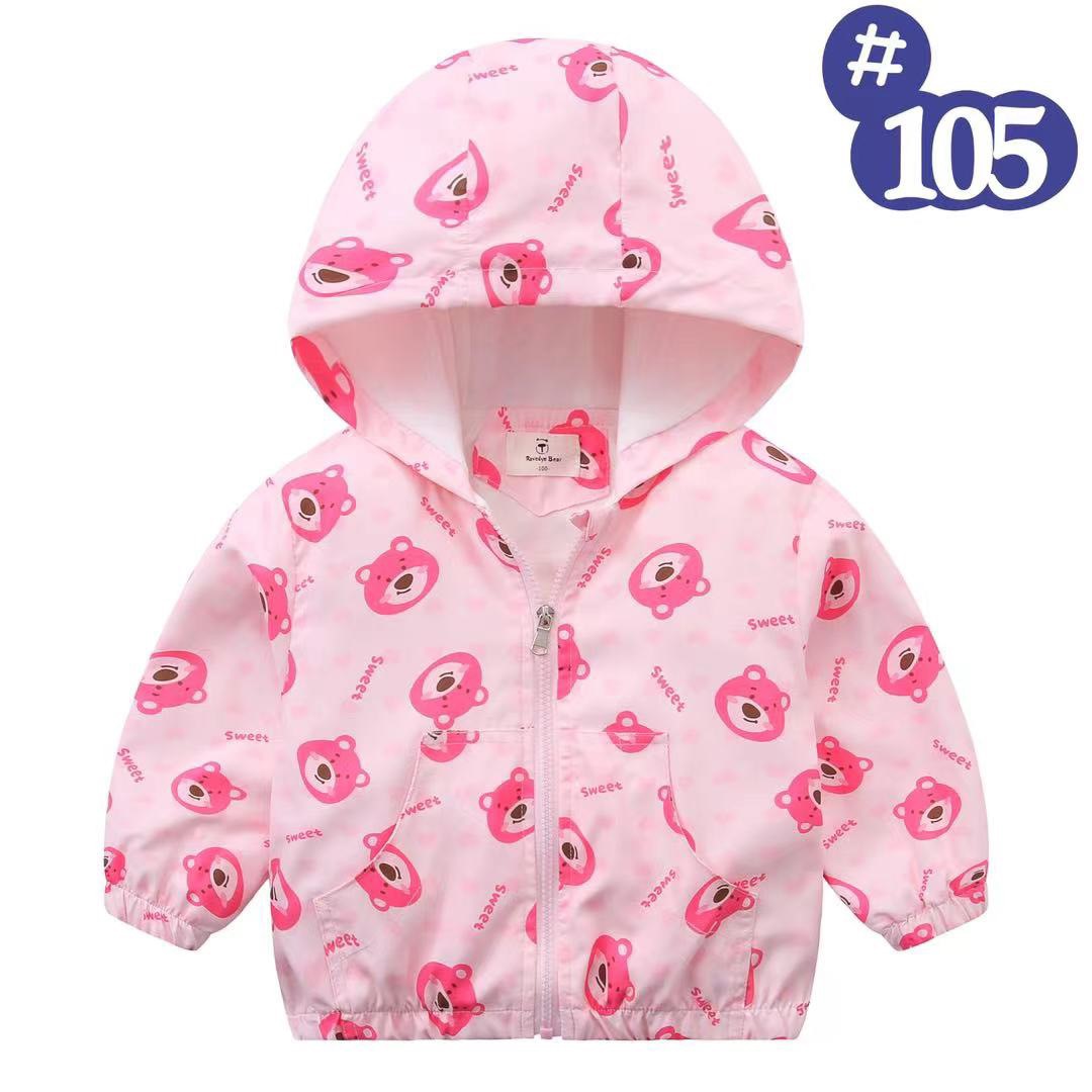 Áo gió lót cotton Ravedye Bear nhiều hình Bé Gái size 100 - 140