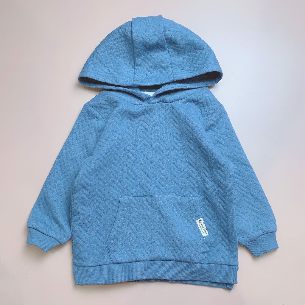 Áo nỉ hoodie dymples màu xanh túi bụng