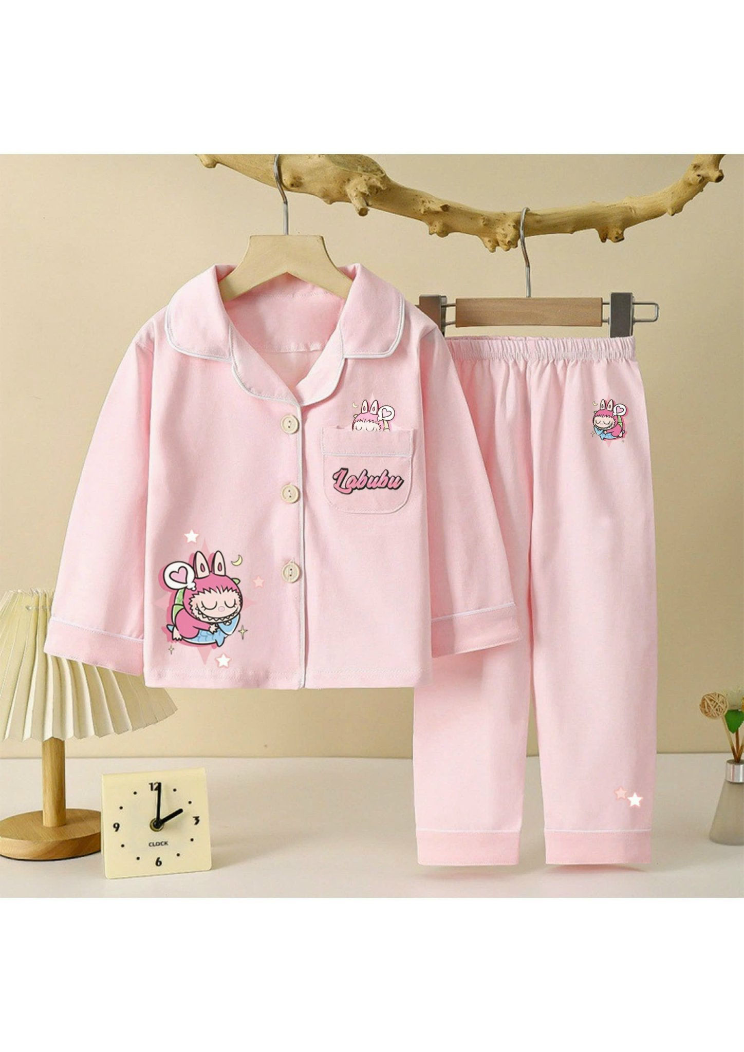 Bộ pyjama cotton Nexxi Labubu nhiều màu cho bé gái size 1-14y