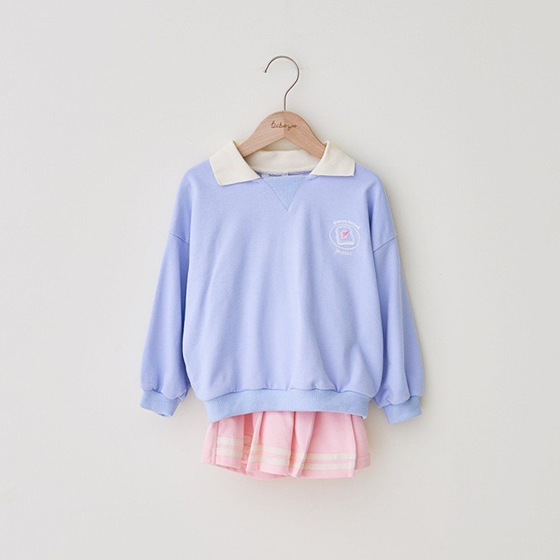Bộ da cá Bebezoo áo cổ trắng + quần váy xếp ly size 100-150