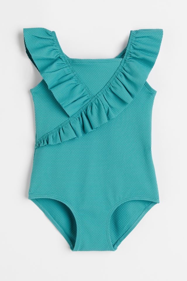 Bộ bơi HM màu xanh lá vạt chéo BG size 2 - 10y