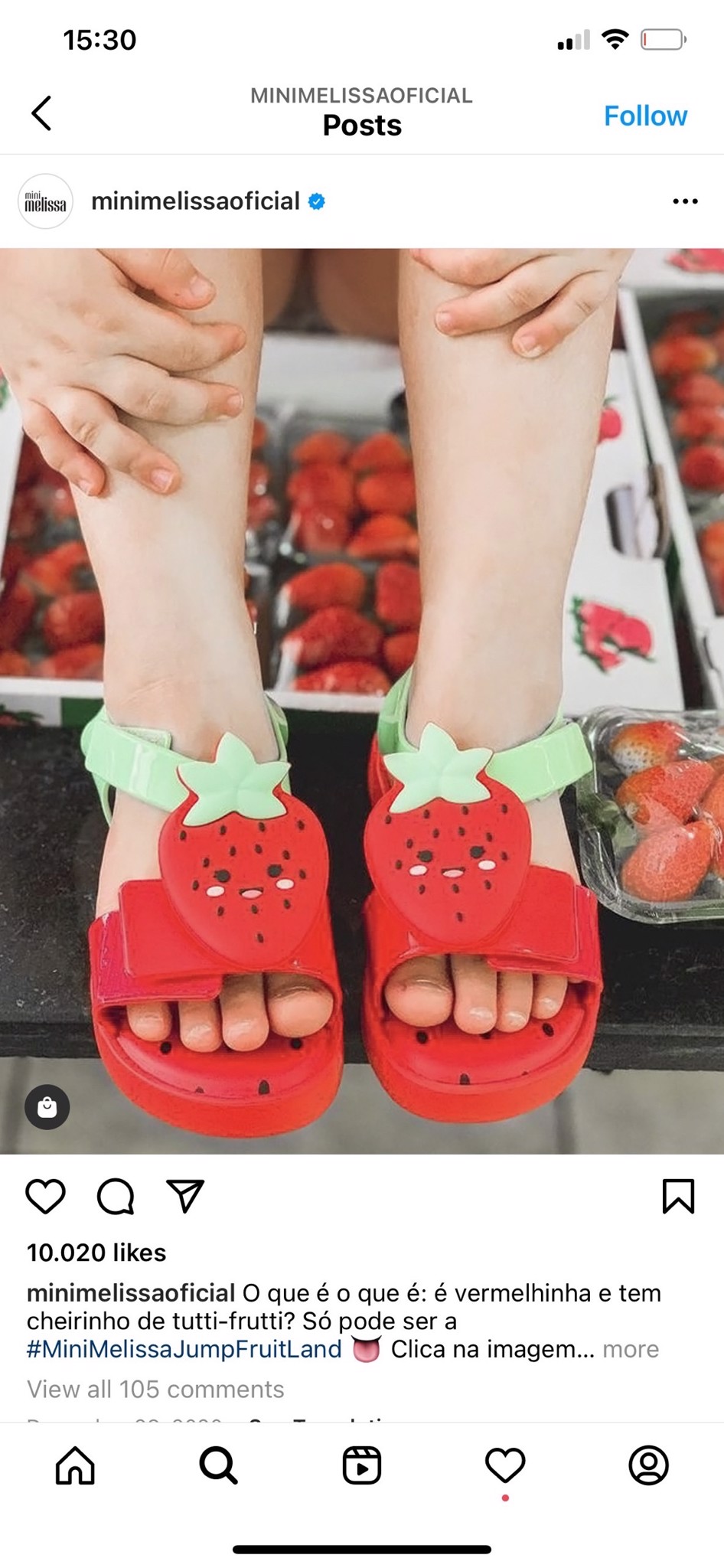 Sandal mini Melissa bé gái - hình quả dâu
