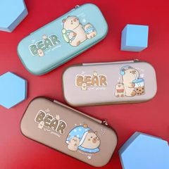 Hộp bút hình gấu capybara 3 màu cho bé