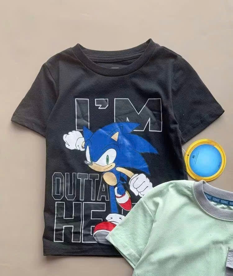Áo cotton Sonic dư xịn nhiều màu cho bé trai size 4-7y