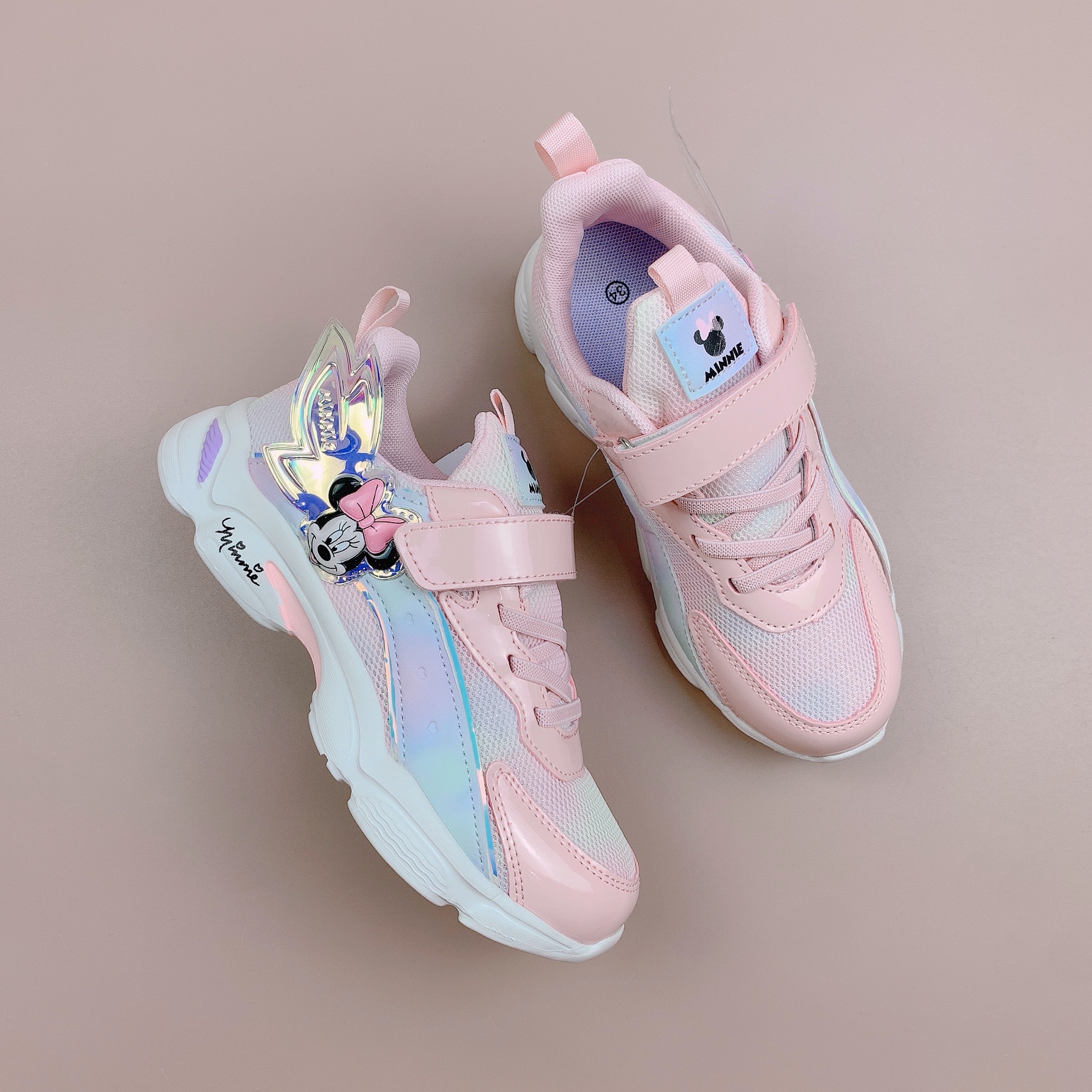 Giày sneaker Disney Minnie cánh tiên 3 màu BG size 26 - 37