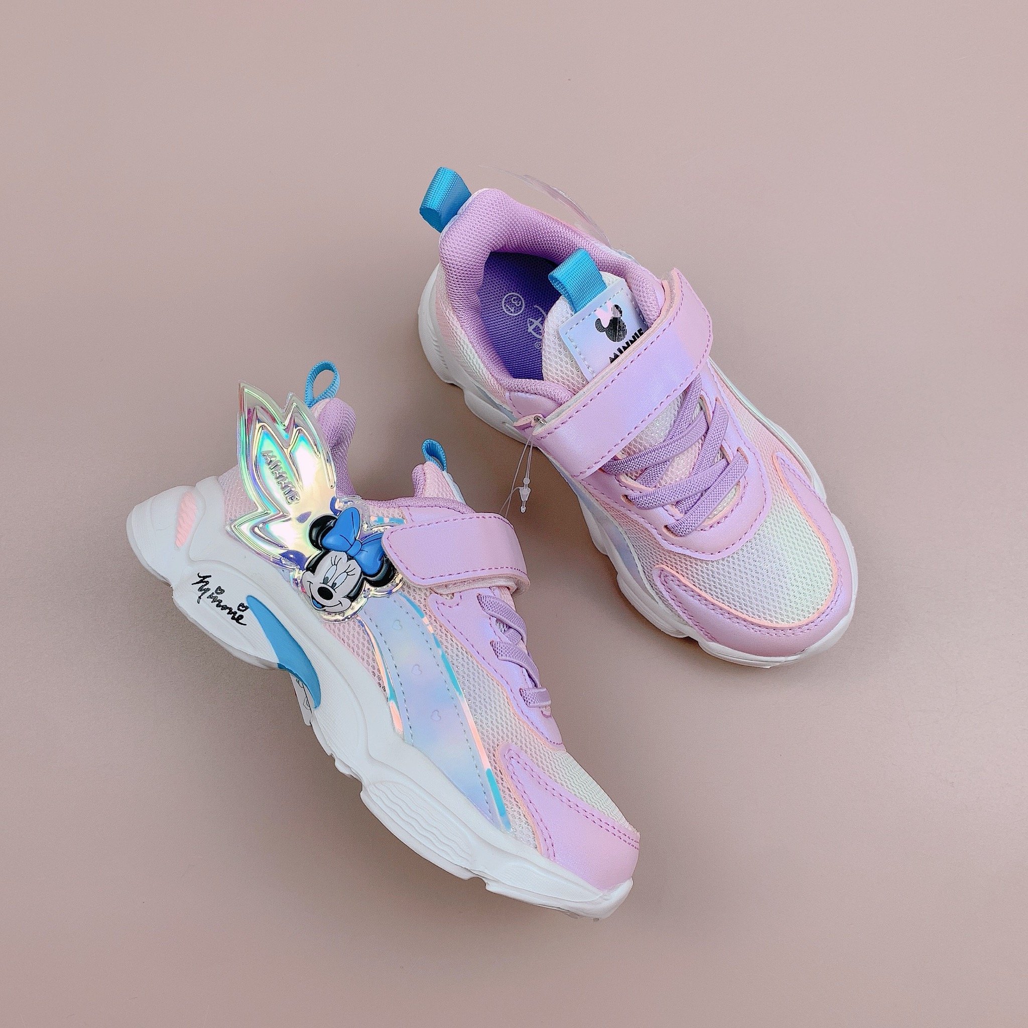 Giày sneaker Disney Minnie cánh tiên 3 màu BG size 26 - 37