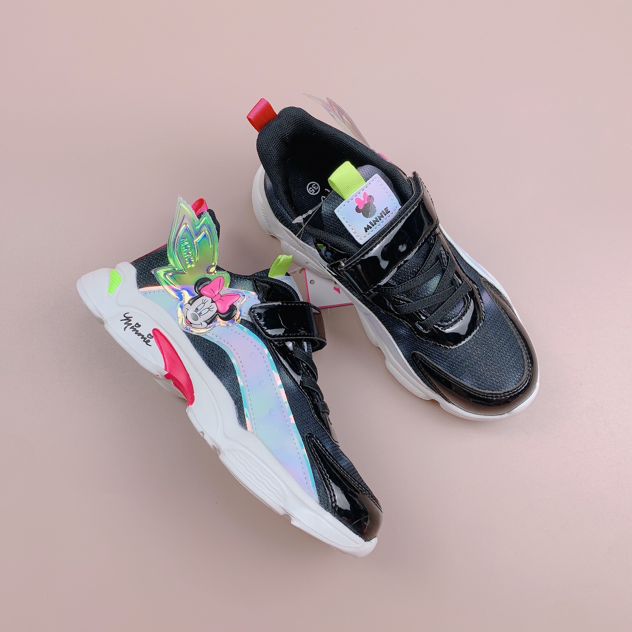 Giày sneaker Disney Minnie cánh tiên 3 màu BG size 26 - 37