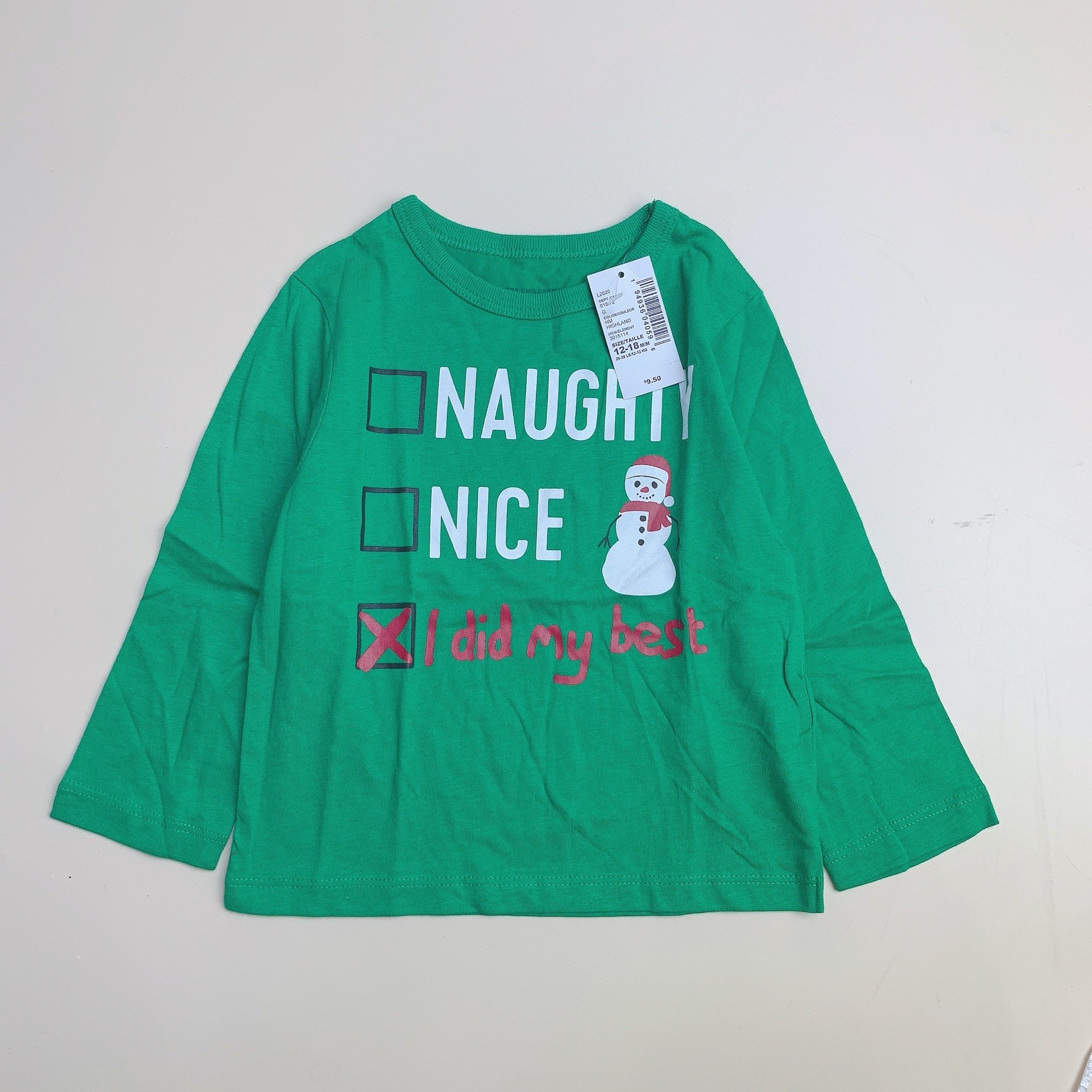 [12-18m] Áo cotton Place nhiều màu BT size 12-18m