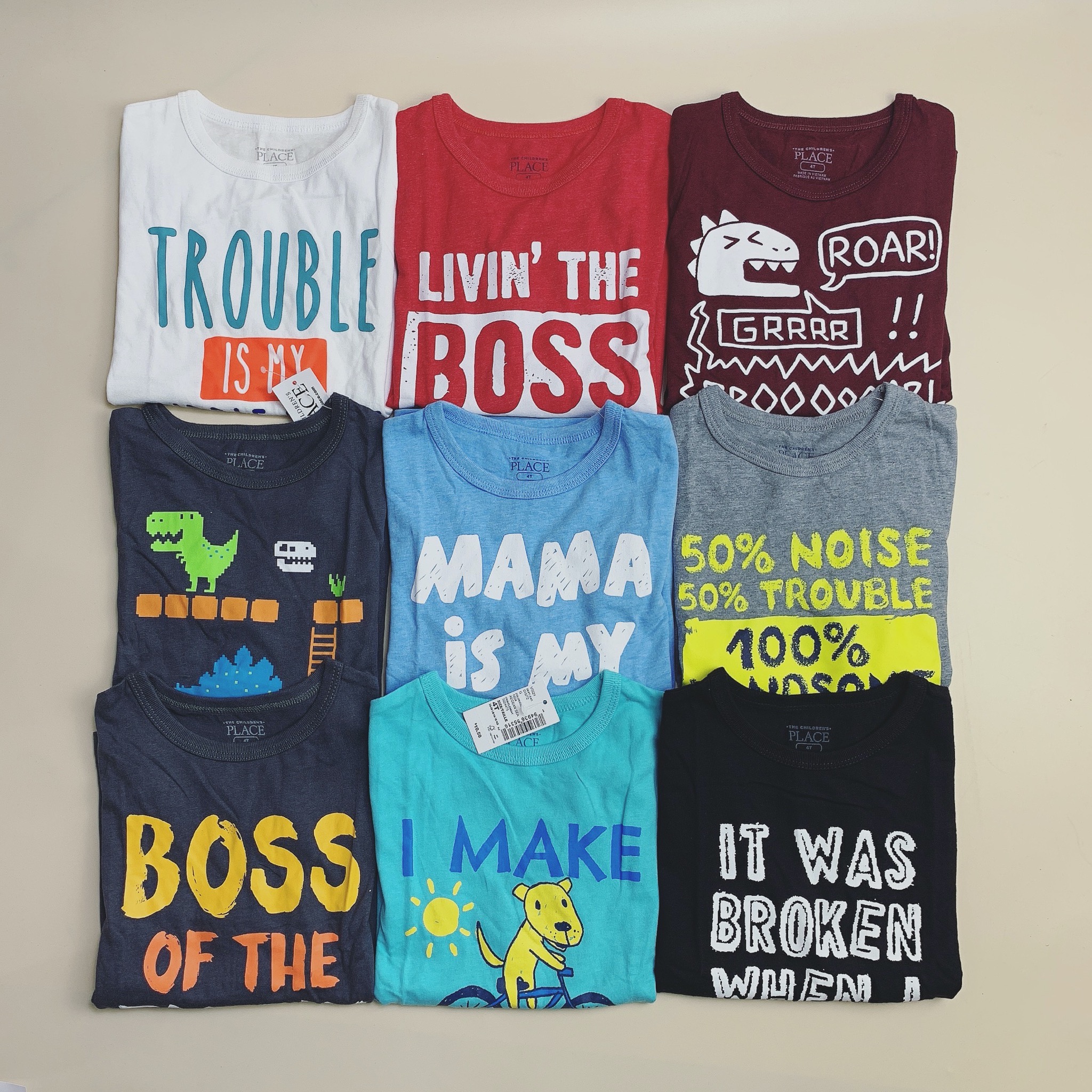 [4y] Áo cotton Place nhiều màu BT size 4y