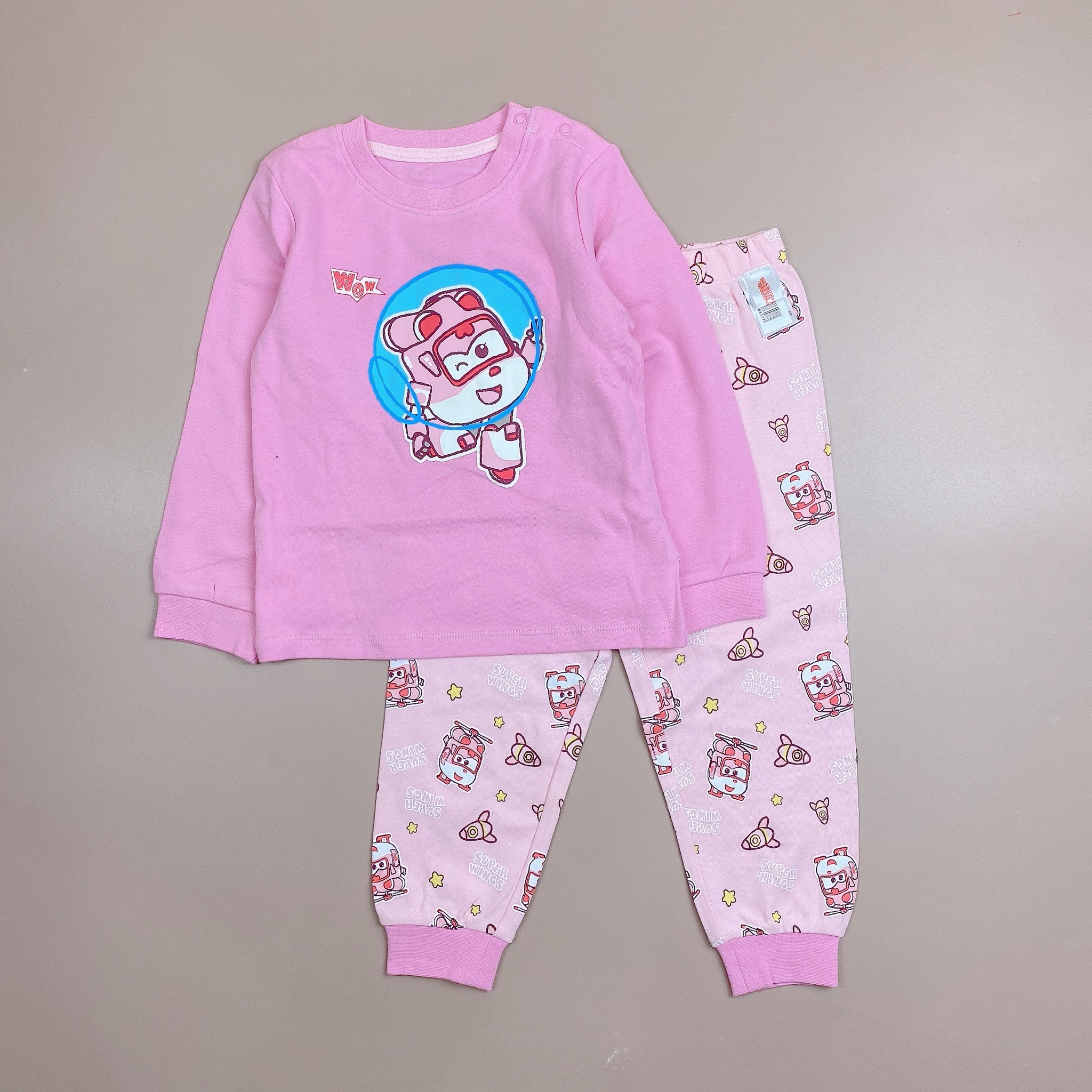 Bộ cotton Next TQXK Màu hồng robot cứu hộ Superwing size 12-18m
