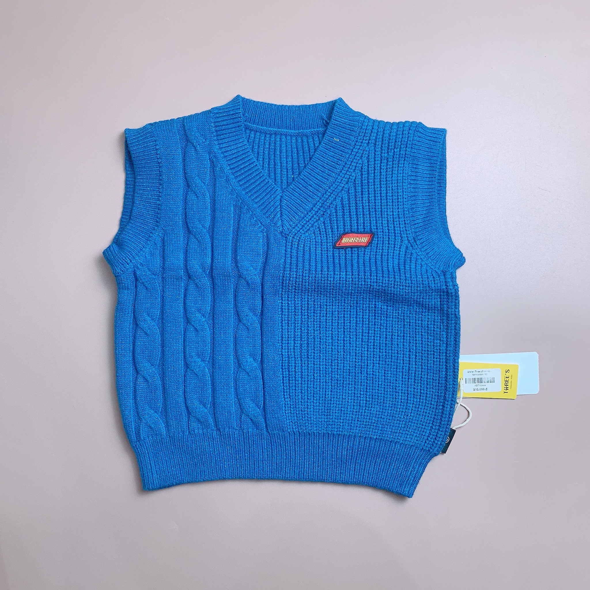 Gile len Three cổ tim hạt gạo tag Broken Line 3 màu size 80 - 120