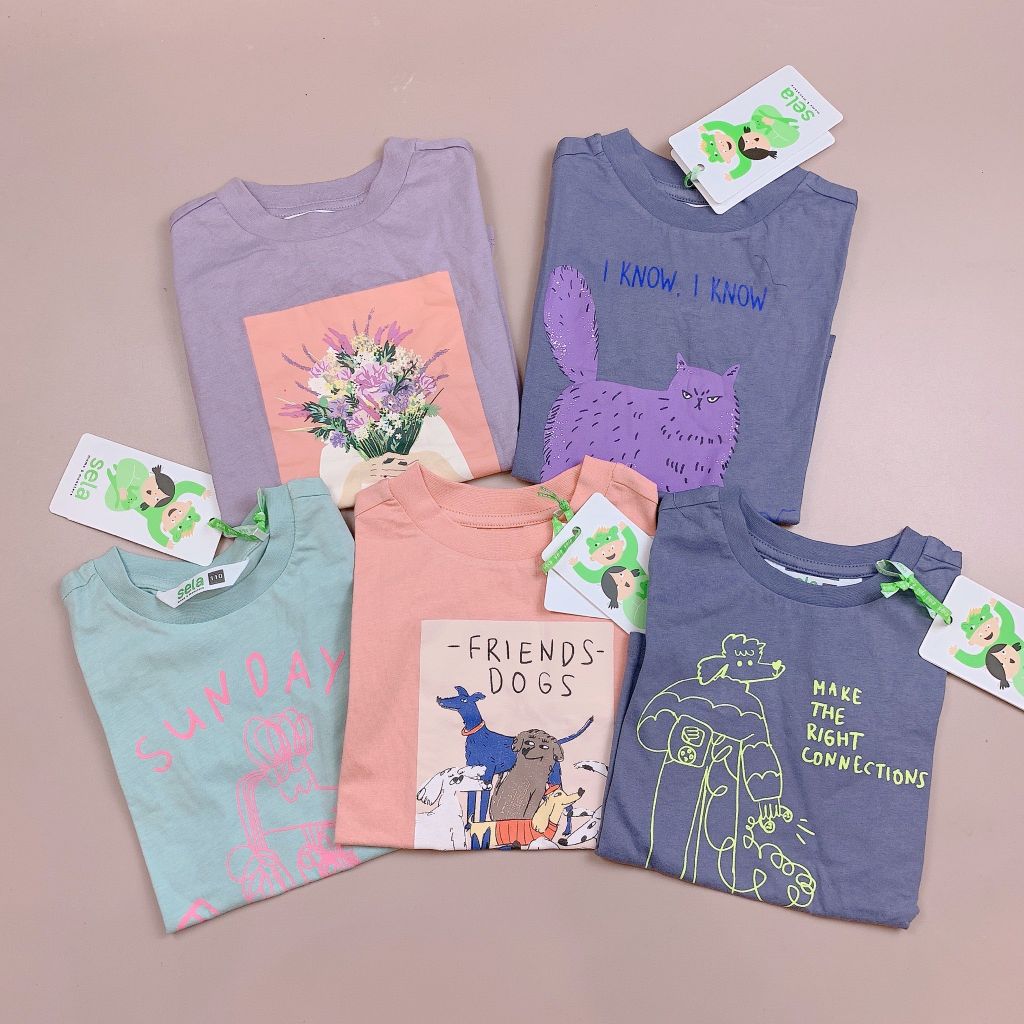 Áo cotton Sela nhiều hình size 92 - 152