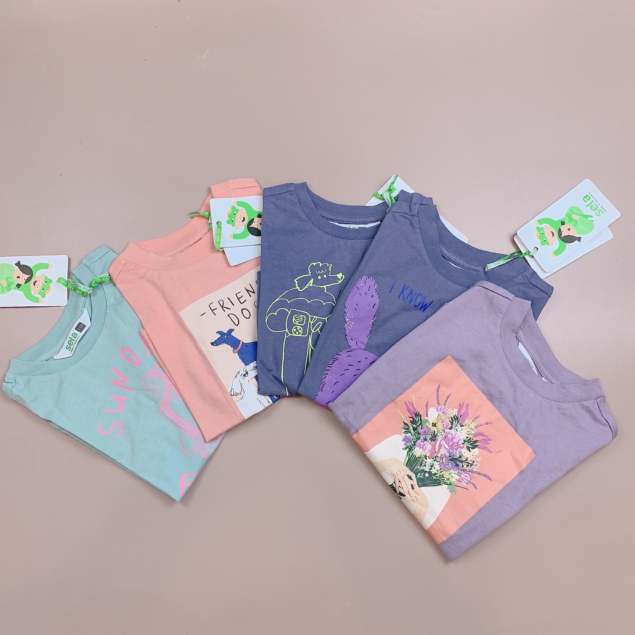 Áo cotton Sela nhiều hình size 92 - 152
