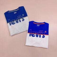 Áo cotton Levi's phối màu navy ghi / coban trắng BT