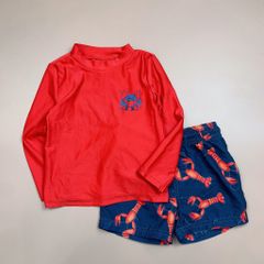 Bộ bơi Carter áo dài tay màu đỏ hình tôm size 12m - 5y