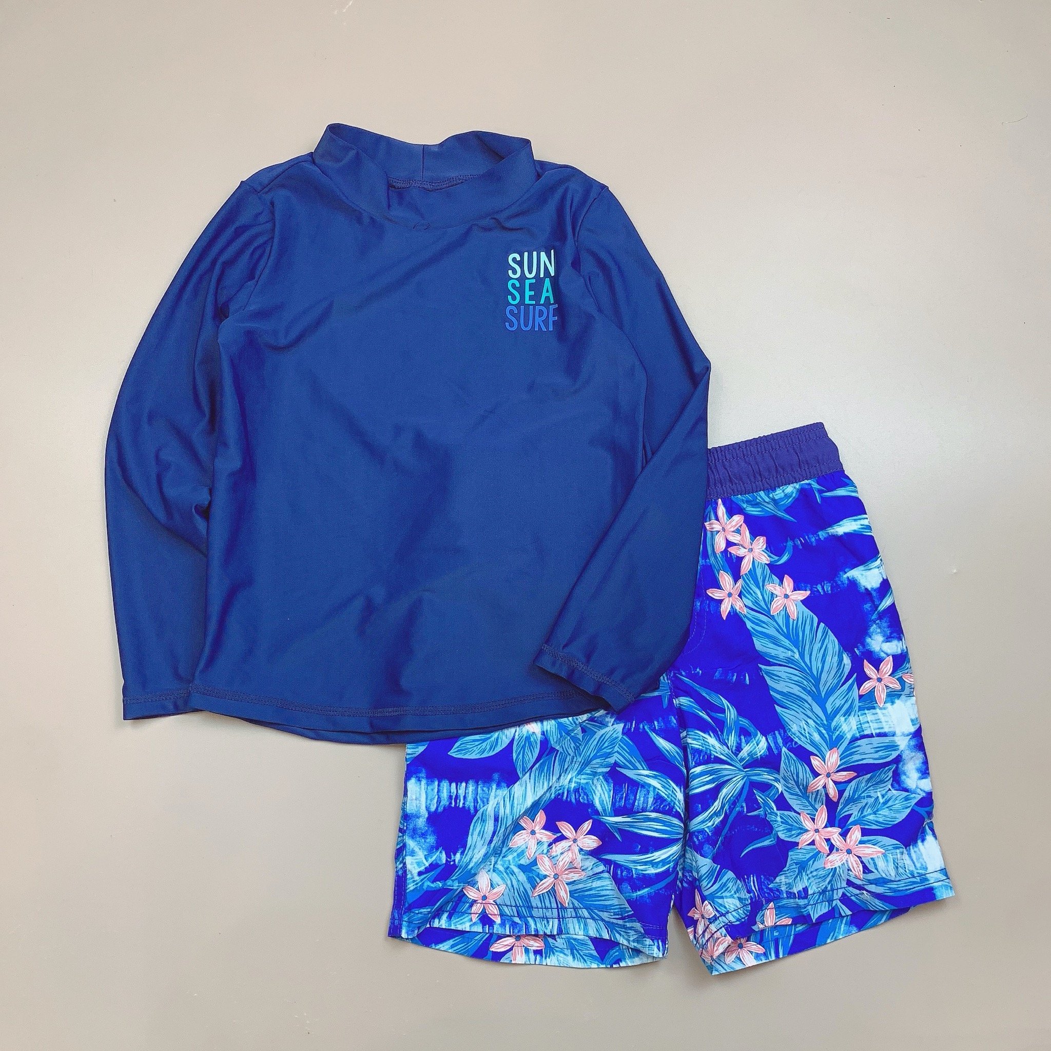 Bộ bơi Carter áo dài tay navy Sun Sea Surf - 2 màu quần size 3m - 5y