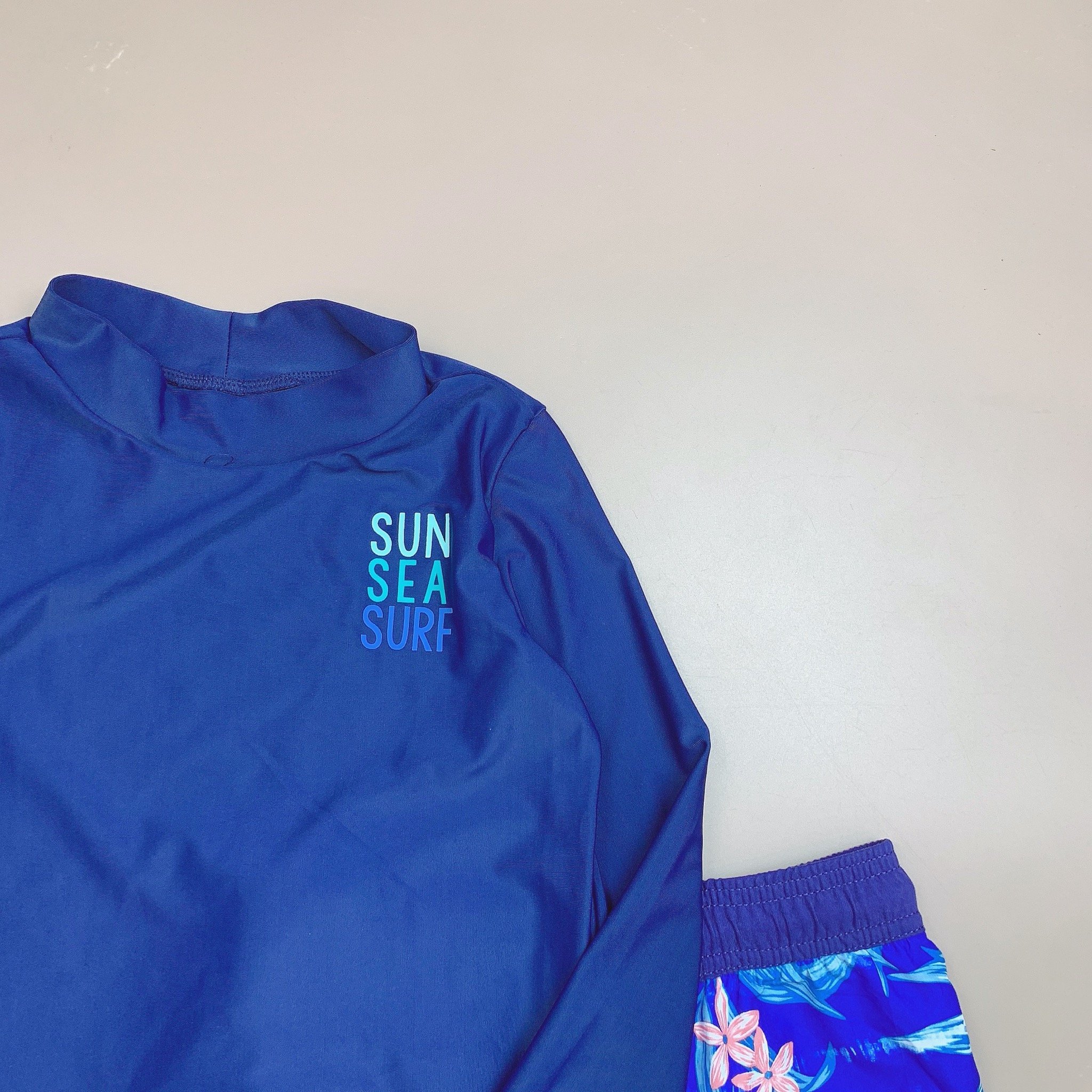 Bộ bơi Carter áo dài tay navy Sun Sea Surf - 2 màu quần size 3m - 5y