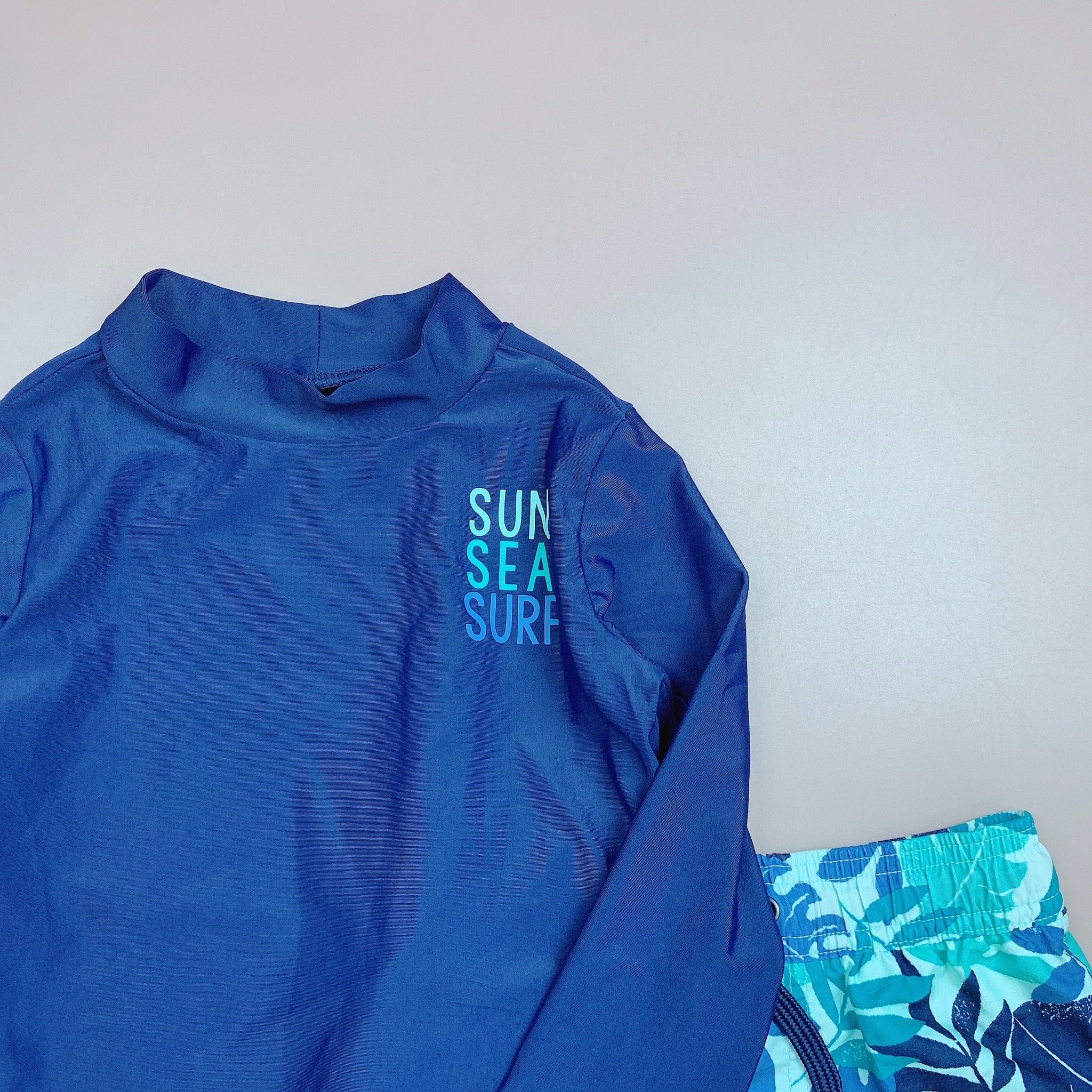 Bộ bơi Carter áo dài tay navy Sun Sea Surf - 2 màu quần size 3m - 5y
