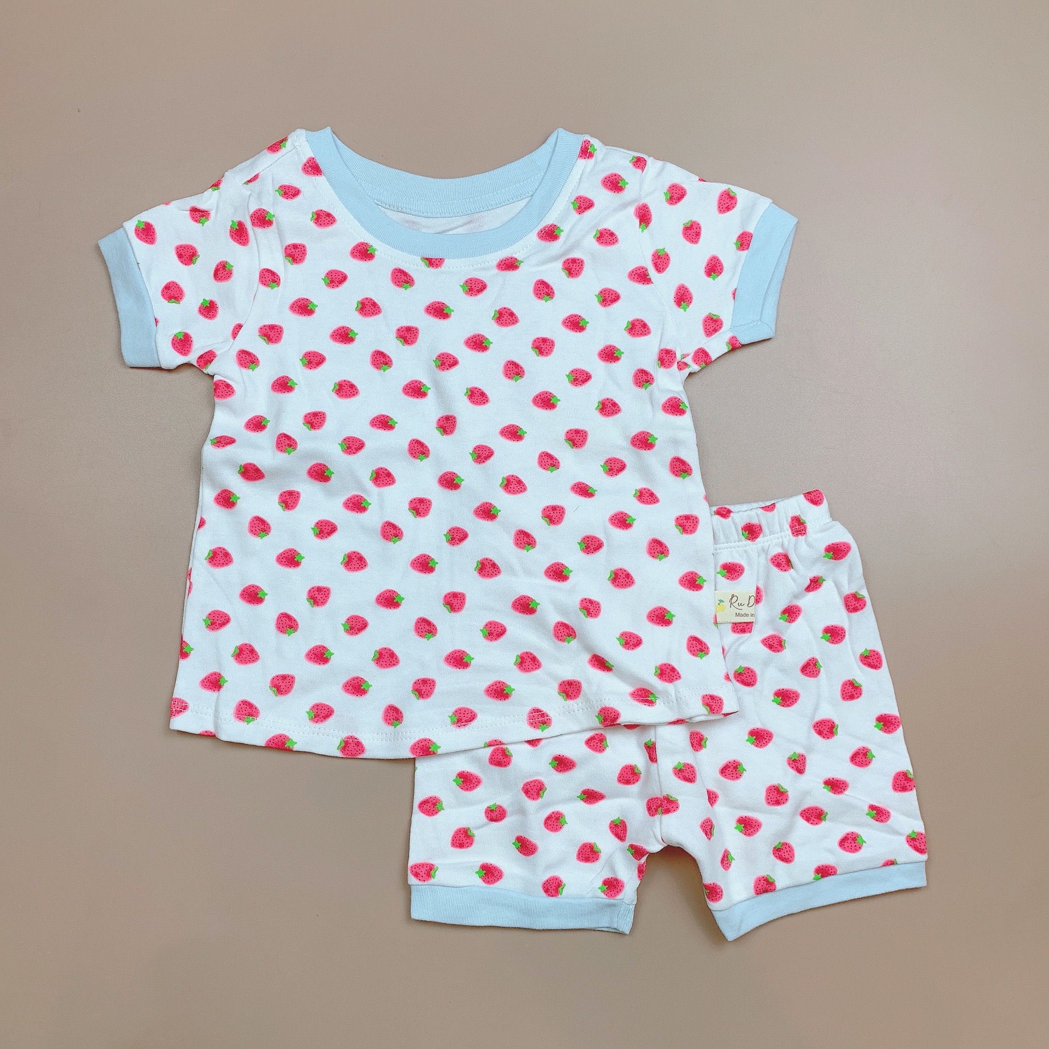 Bộ cotton Ru Design bo viền gấu nhiều màu BG size 2-7y