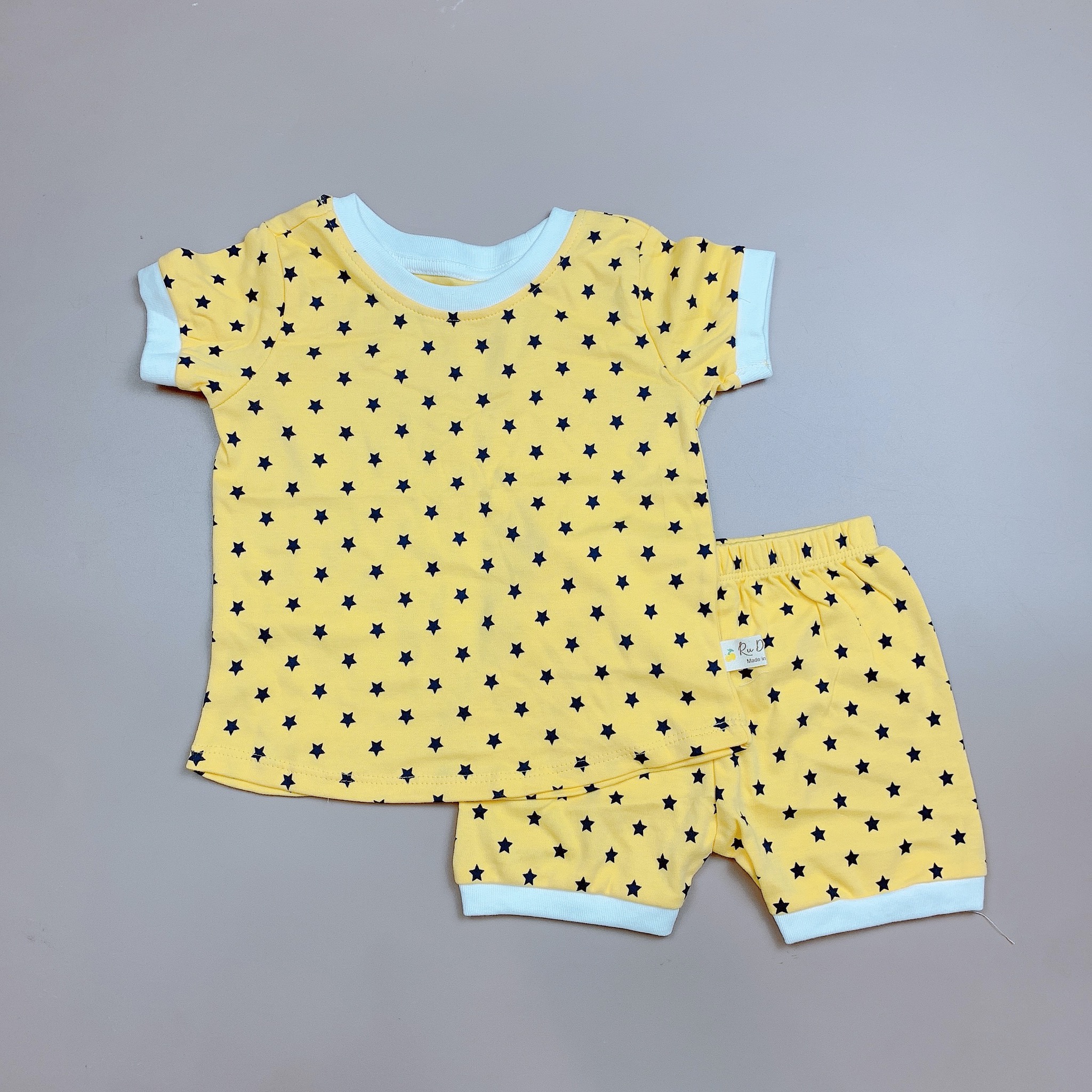 Bộ cotton Ru Design bo viền gấu nhiều màu BG size 2-7y