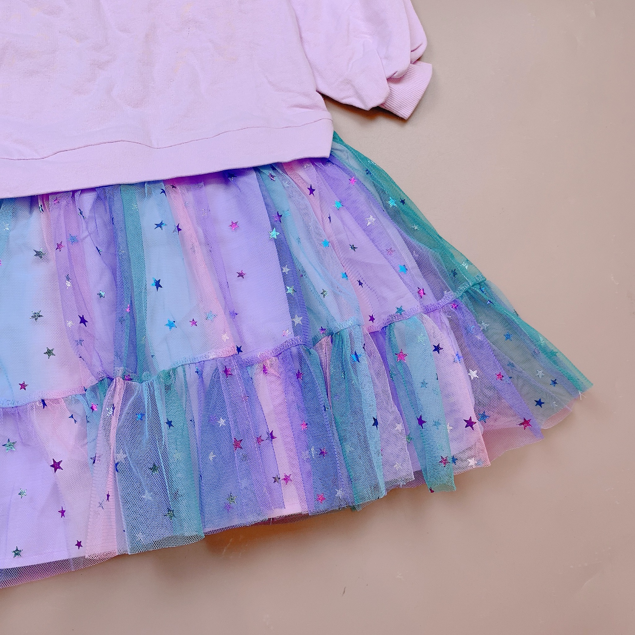 Váy da cá Babidiboo màu tím phối chân voan sao size 110 / 140