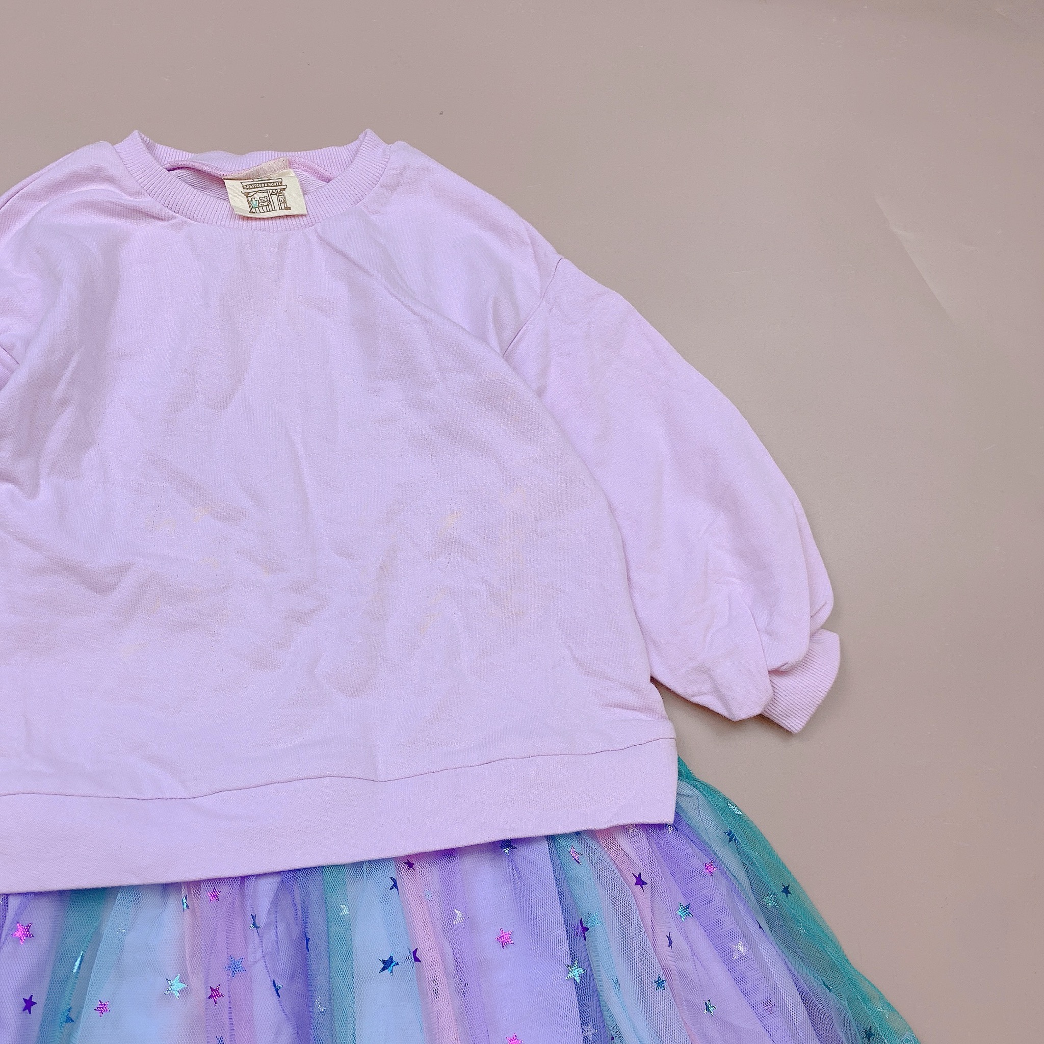 Váy da cá Babidiboo màu tím phối chân voan sao size 110 / 140