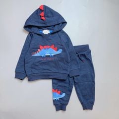 Bộ nỉ bông Primark màu navy hình khủng long size 3 - 36m