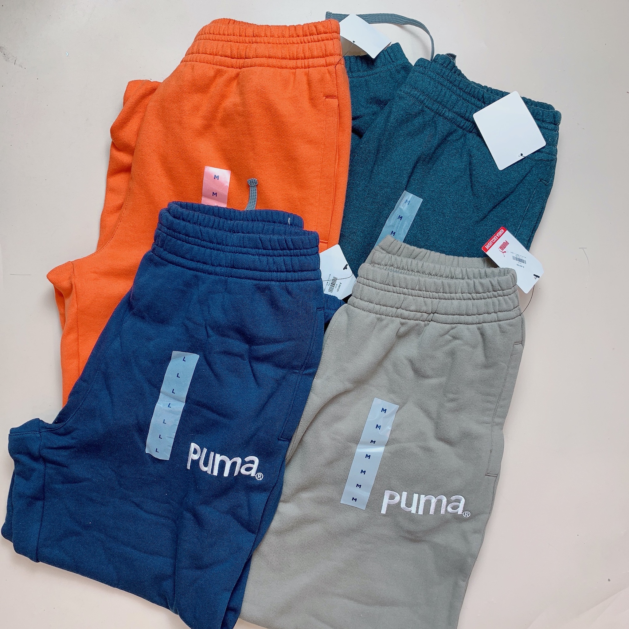 Quần nỉ jogger vải dư thêu chữ Puma cho Bố size M / L