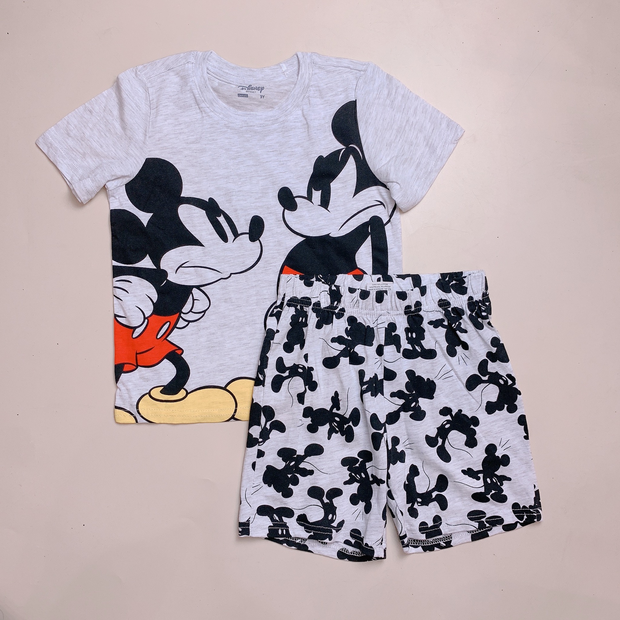 Bộ cotton Delta Mickey màu ghi BT size 2-12y