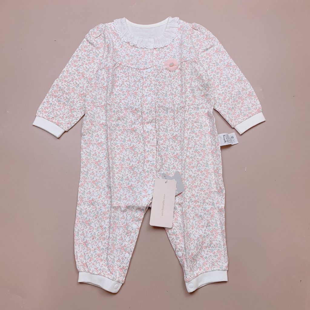 Body cotton Agabang hoa nhí hồng xanh size 80