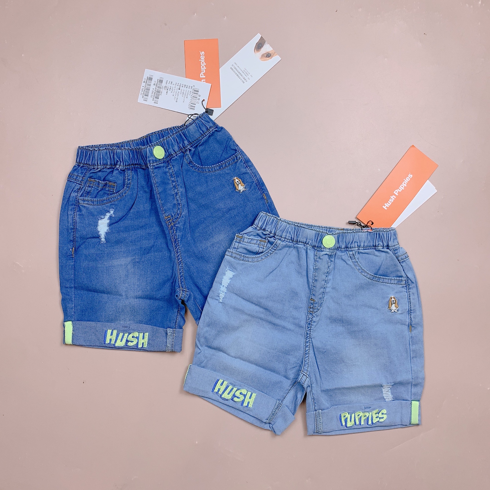 Quần short Jean giấy mềm mát Hush Puppies 2 màu BT size 105-170