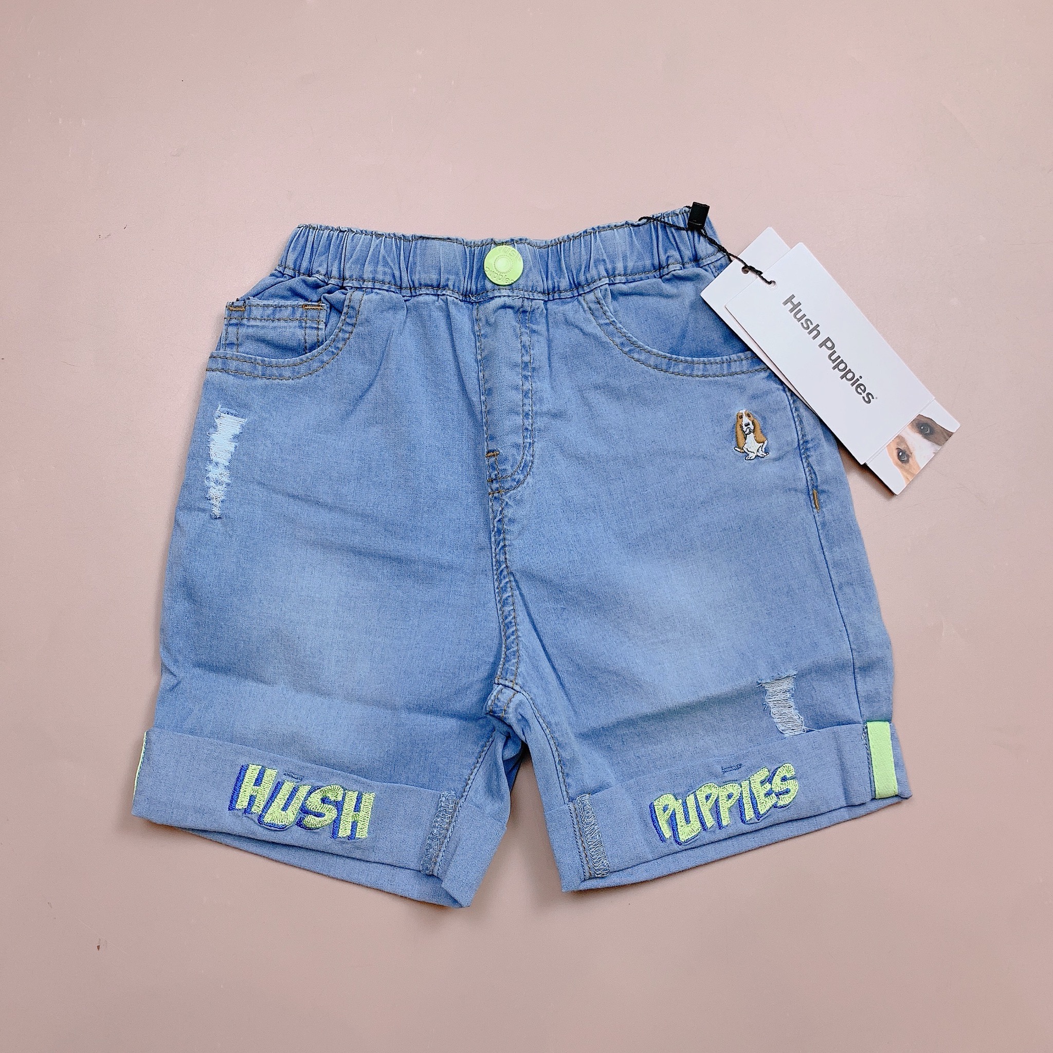 Quần short Jean giấy mềm mát Hush Puppies 2 màu BT size 105-170