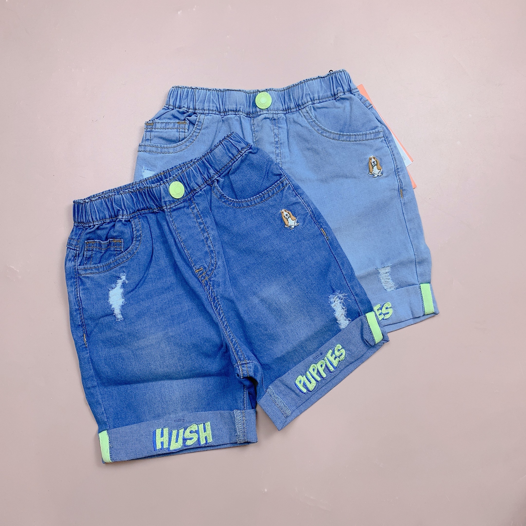 Quần short Jean giấy mềm mát Hush Puppies 2 màu BT size 105-170