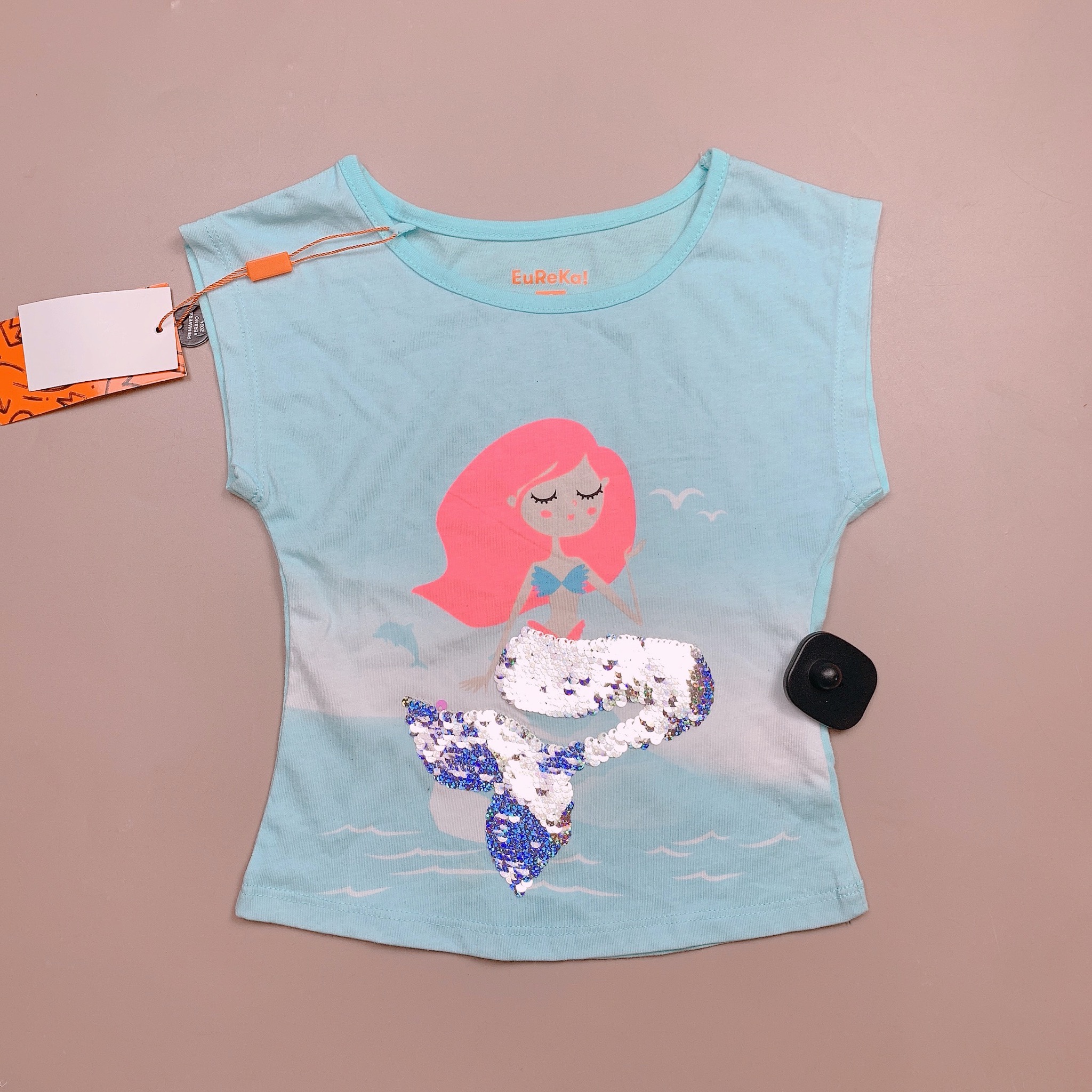 Áo cotton Eureka tay hến kim sa nhiều hình BG size 2 - 8y