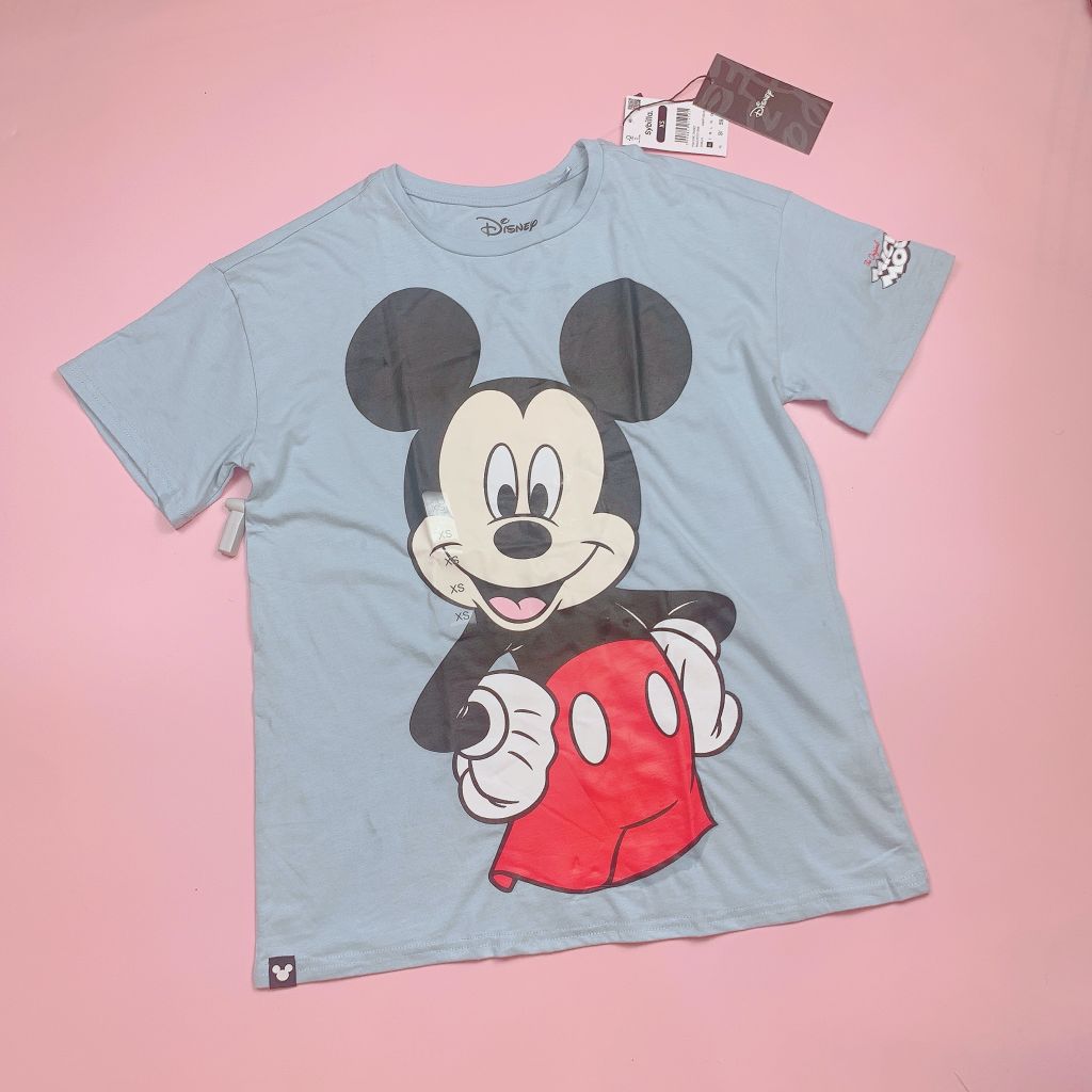 Áo cotton Disney Mickey màu xanh dư xịn size XS-XXL