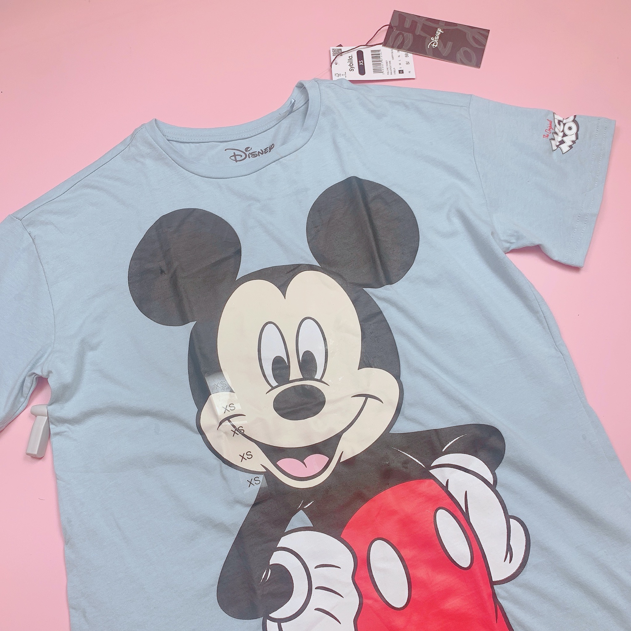 Áo cotton Disney Mickey màu xanh dư xịn size XS-XXL