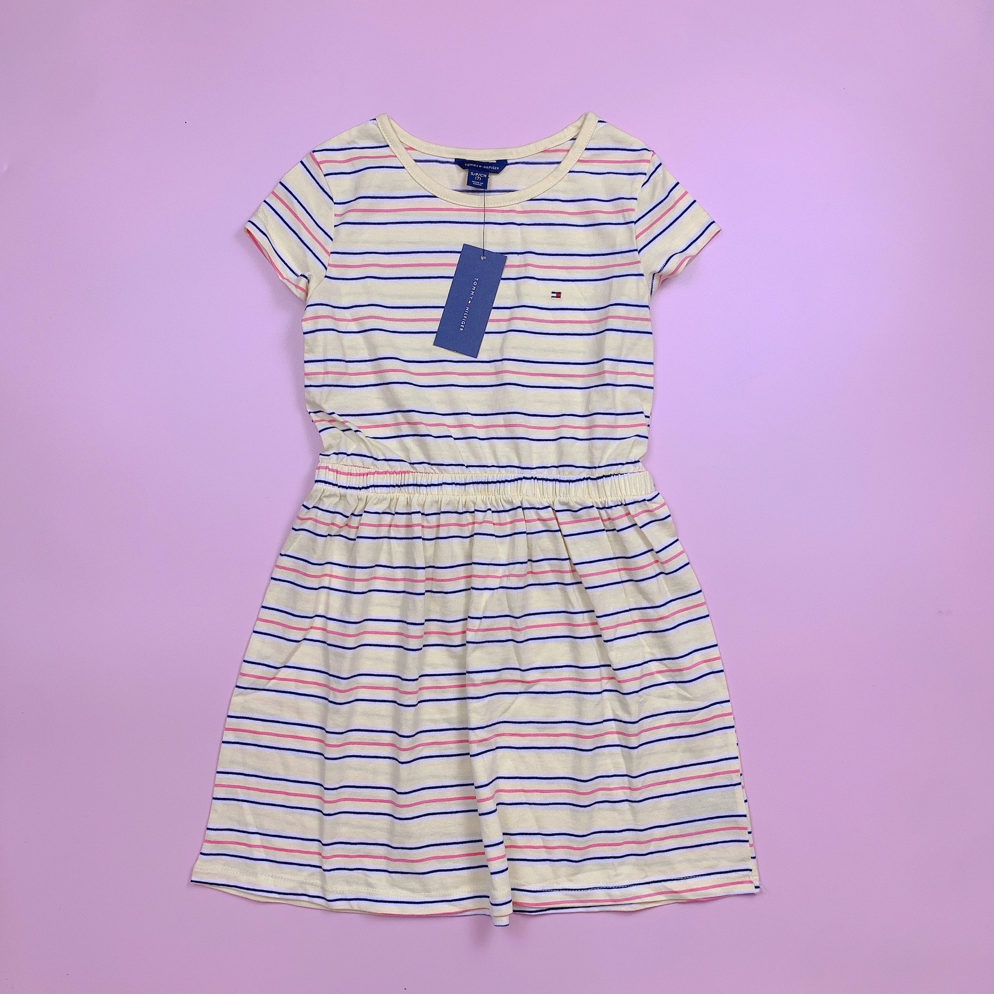 Váy cotton T.M dư xịn kẻ ngang nhiều màu BG size 7-16y