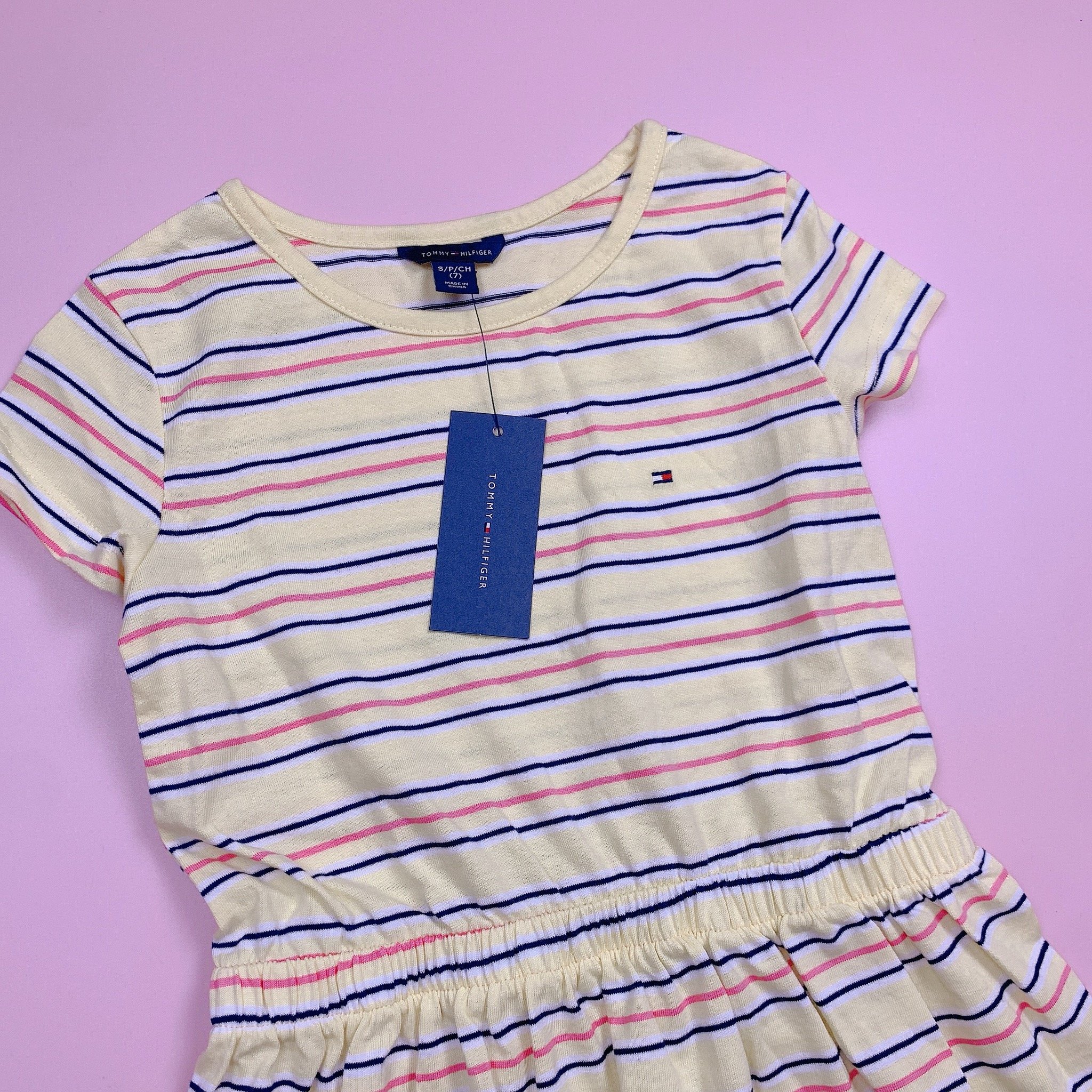 Váy cotton T.M dư xịn kẻ ngang nhiều màu BG size 7-16y