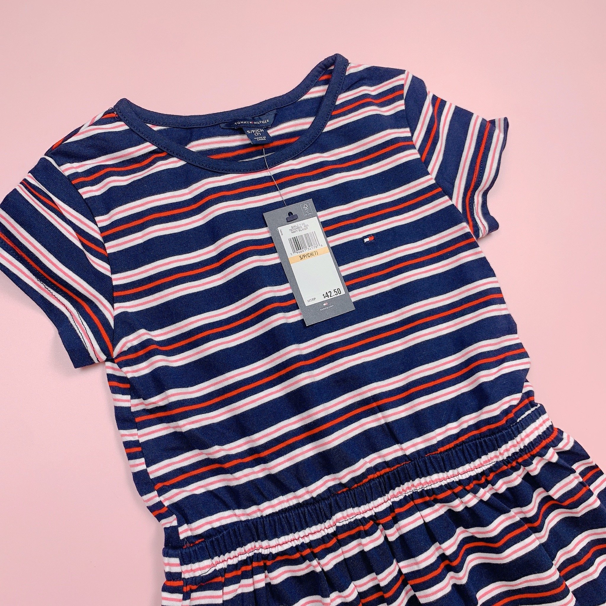 Váy cotton T.M dư xịn kẻ ngang nhiều màu BG size 7-16y