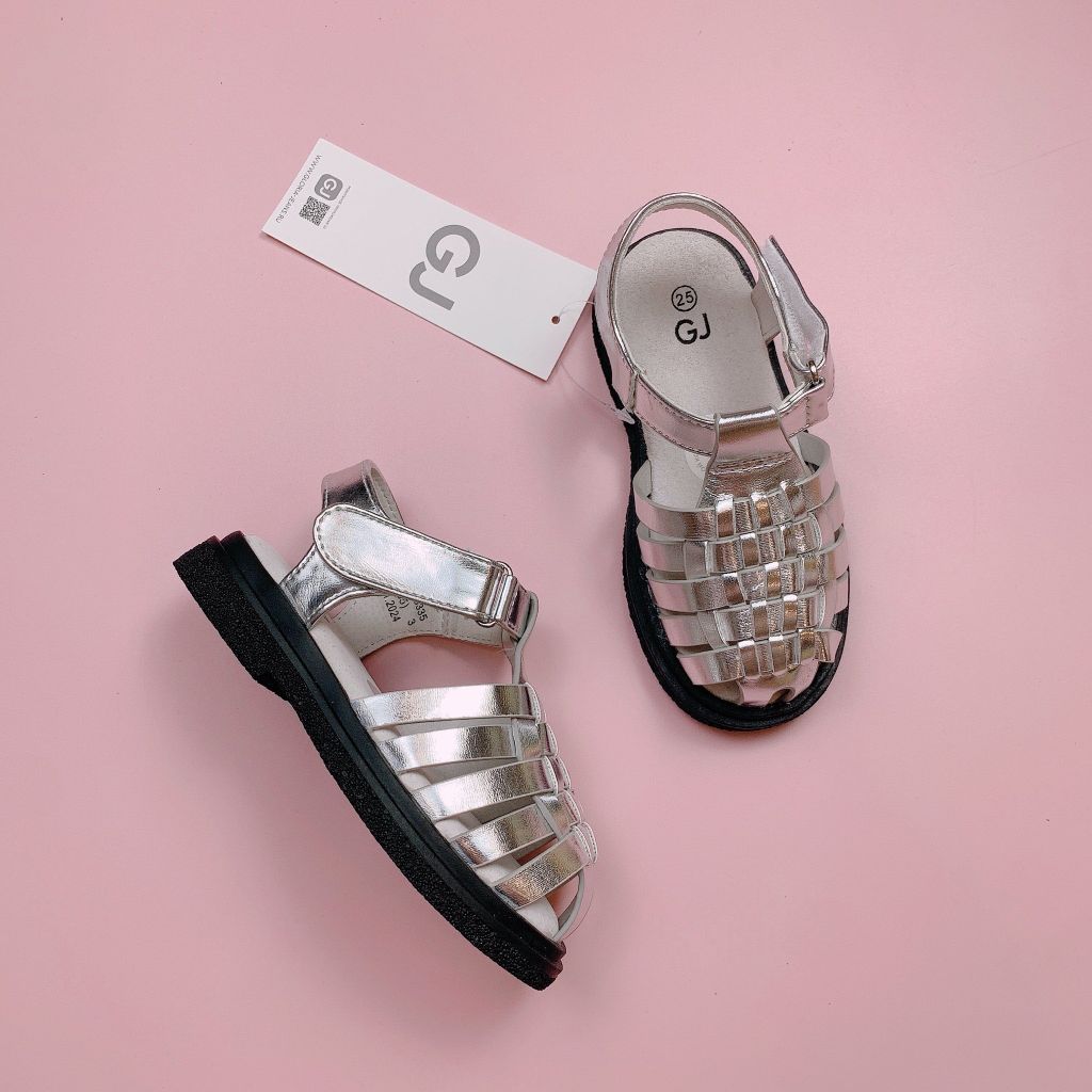 Sandal rọ GJ dư xịn màu bạc BG size 24-33