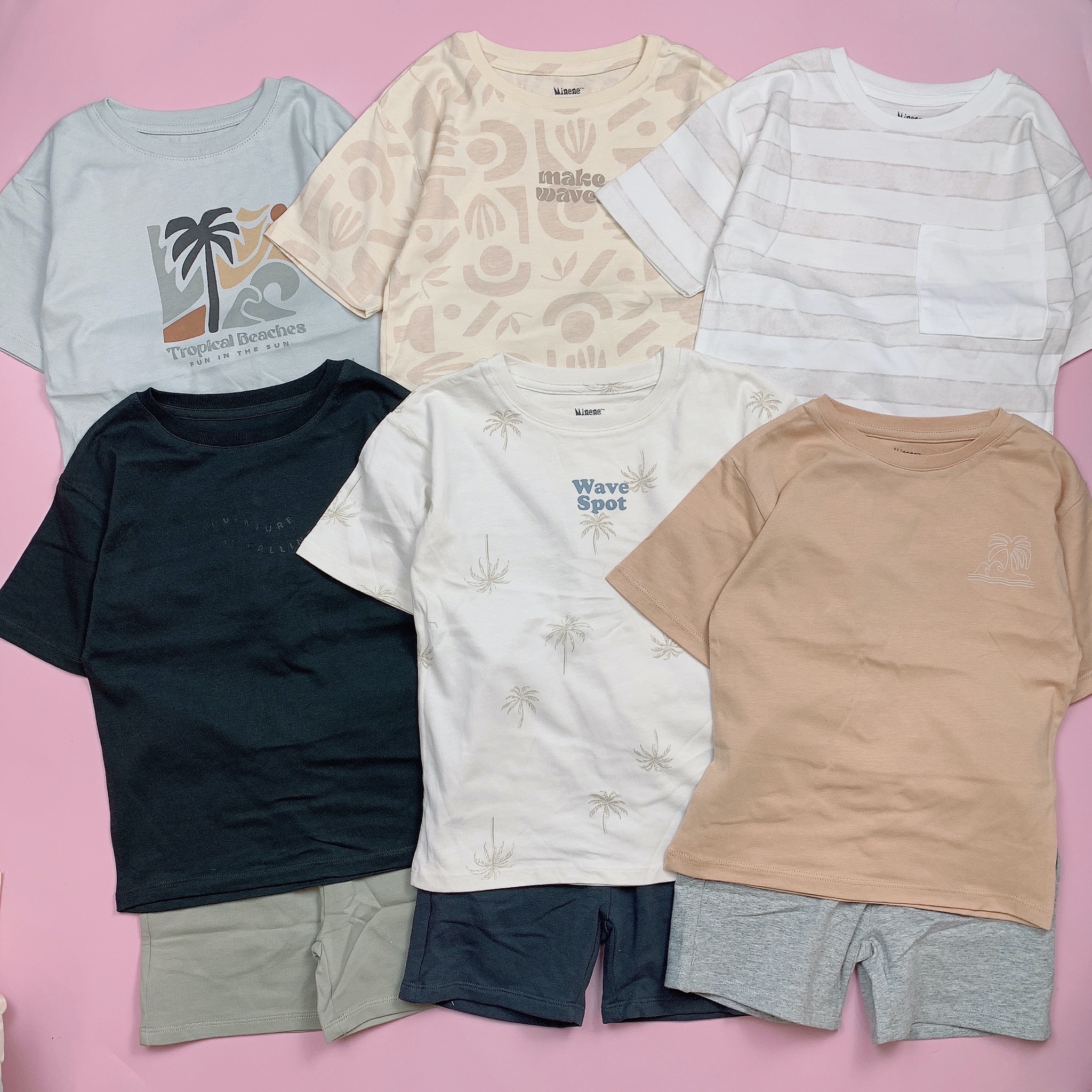 Bộ cotton Minene nhiều màu BT size 2-7y